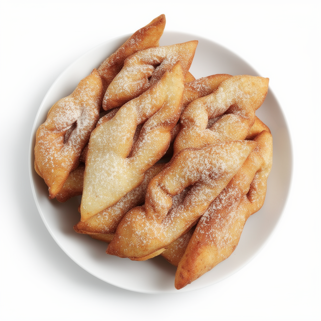 Miękkie faworki z twarogiem